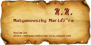 Matyasovszky Marióra névjegykártya